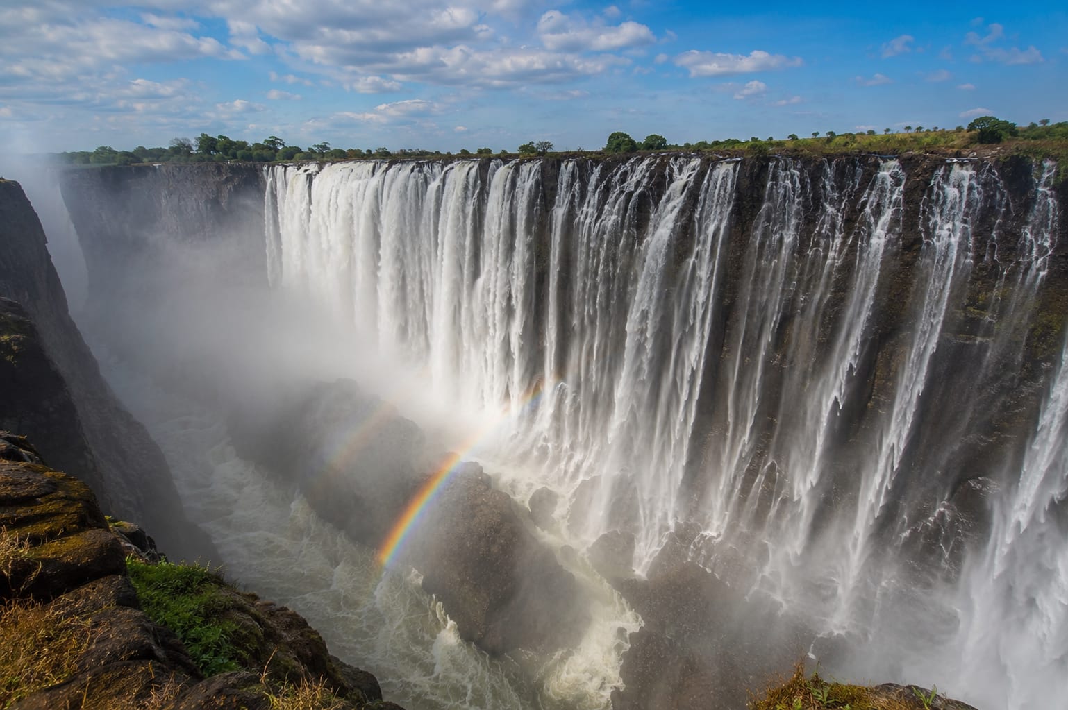 Victoria Falls Mist and Rainbow